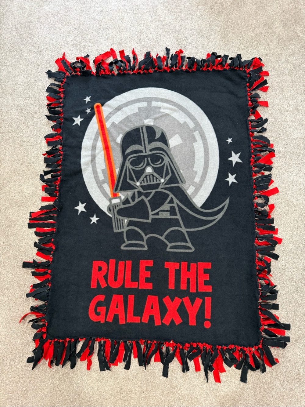 Star Wars Black & Red Darth Vader Fleece Throw with Lightsaber